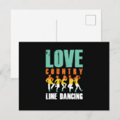Love Country Line Danser Music Dancer Cowboy Gift Briefkaart (Voorkant / Achterkant)