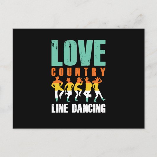 Love Country Line Danser Music Dancer Cowboy Gift Briefkaart (Voorkant)