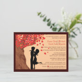 Love Couple Falling Hearts Oak Tree Couples Shower Kaart (Staand voorkant)