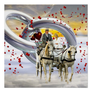 Love Couple Heart Coach Foto Glossy Poster