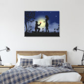 Love Couple Modern Verloving Silhouetten Canvas Afdruk (Insitu (Slaapkamer))
