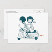 Love Couple on Drawing Briefkaart (Voorkant / Achterkant)