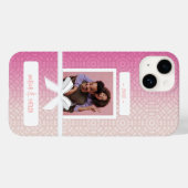 Love Couple Photo Gradient Pink Hearts Pattern Case-Mate iPhone Case (Achterkant (horizontaal))
