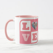 Love Couple Photo Pink Hearts Pattern Valentijns Mok (Links)