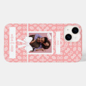Love Couple Photo roze Hearts Pattern Case-Mate iPhone Case (Achterkant (horizontaal))