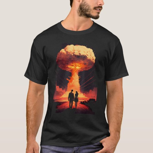 Love Couple voor de explosie van atoombommen T-shirt (Voorkant)