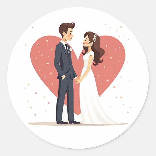 Love Couple Wedding Sticker (Voorkant)