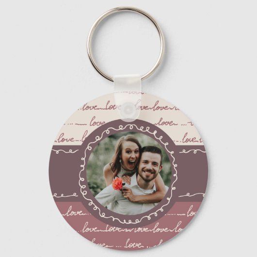 Love Couples Foto Afbeelding Sleutelhanger (Voorkant)