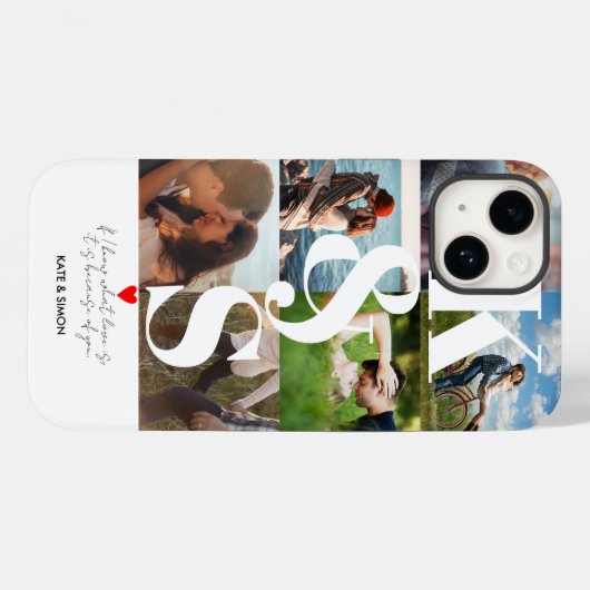 Love Couples Foto Collage Persoonlijk Monogram Case-Mate iPhone Case (Achterkant (horizontaal))