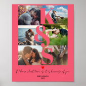 Love Couples Gifts Pas getrouwd Gift Photo Collage Poster (Voorkant)