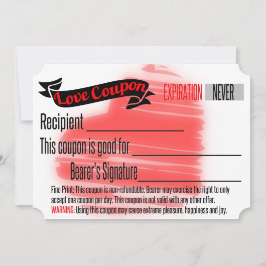 Love Coupon BLANK Kaart (Voorkant)