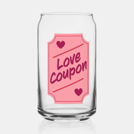 Love coupon blikvorm glas