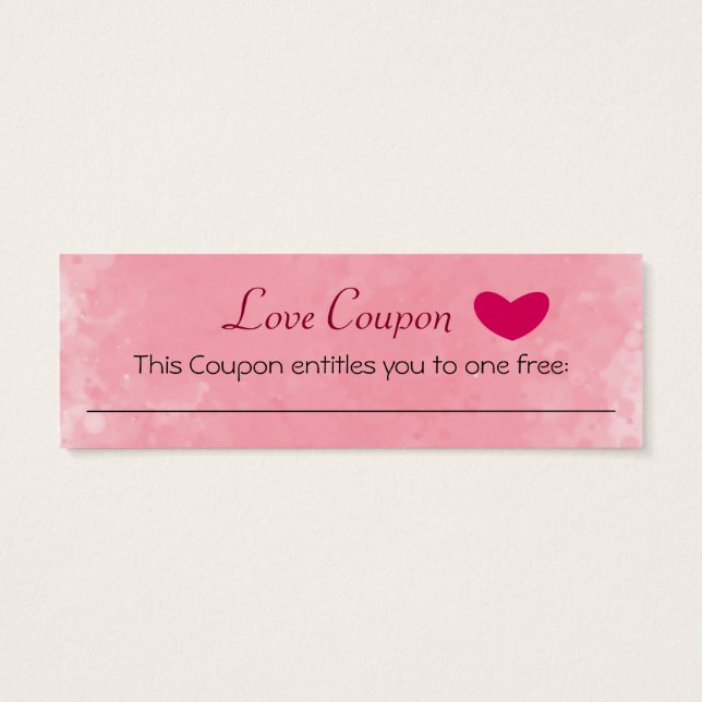 Love Coupon Mini Visitekaartjes (Achterkant)