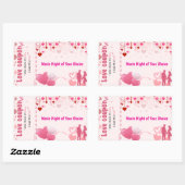 Love coupon rechthoekige sticker (Vel)