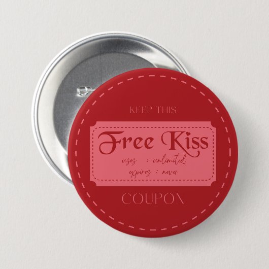 Love Coupon Ronde Button 7,6 Cm (Voorkant /achterkant)