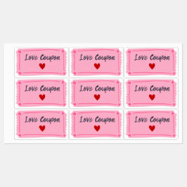 Love Coupon Valentijnsdag Labels