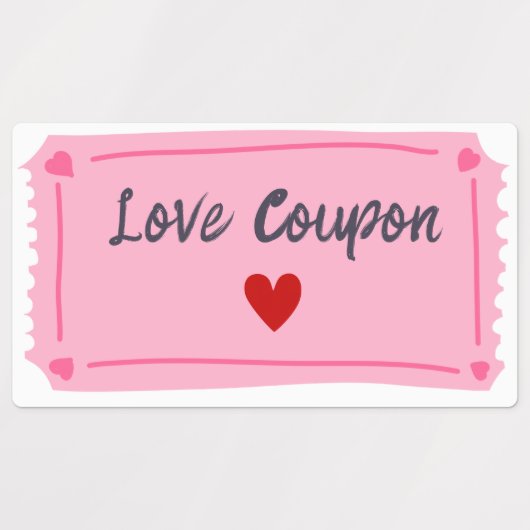 Love Coupon Valentijnsdag Labels (Design 2)