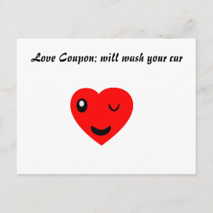 Love Coupon: zal je auto wassen Briefkaart