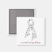 Love Courage Hope Butterfly - Brain Cancer Magneet (Voorkant / Achterkant)