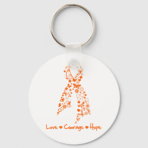 Love Courage Hope Butterfly - Leukemie Sleutelhanger