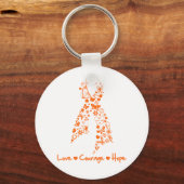 Love Courage Hope Butterfly - Leukemie Sleutelhanger (Voorkant)
