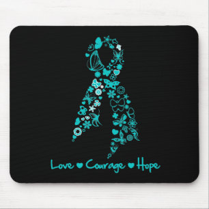 Love Courage Hope Butterfly - Ovarian Cancer Muismat