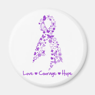Love Courage Hope Butterfly - Pancreatic Cancer Magneet