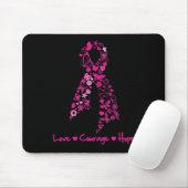 Love Courage Hope Butterfly Ribbon - Breast Cancer Muismat (Met muis)
