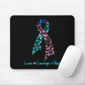 Love Courage Hope Butterfly - Thyroid Cancer Muismat (Met muis)