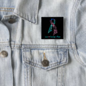 Love Courage Hope Butterfly - Thyroid Cancer Vierkante Button 5,1 Cm (In situ)