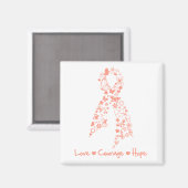 Love Courage Hope Butterfly - Uterine Cancer Magneet (Voorkant / Achterkant)