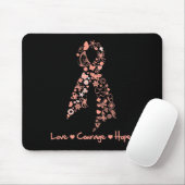 Love Courage Hope Butterfly - Uterine Cancer Muismat (Met muis)