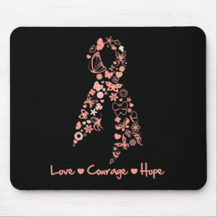 Love Courage Hope Butterfly - Uterine Cancer Muismat