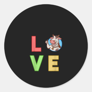 Love Cow Gift Ronde Sticker