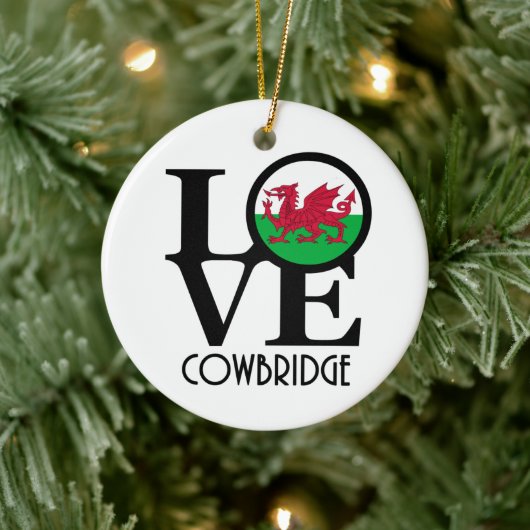 LOVE Cowbridge Wales Keramisch Ornament (Boom)