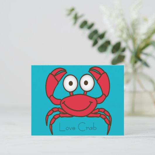 Love Crab Briefkaart (Staand voorkant)