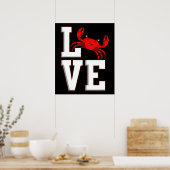 Love Crabs Seafood Crabbing Crab Lobster Zee Poster (Keuken)