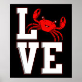 Love Crabs Seafood Crabbing Crab Lobster Zee Poster (Voorkant)