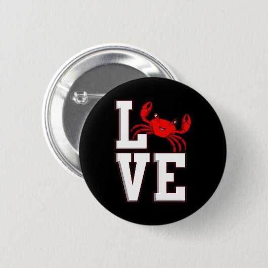 Love Crabs Seafood Crabbing Crab Lobster Zee Ronde Button 5,7 Cm (Voorkant /achterkant)