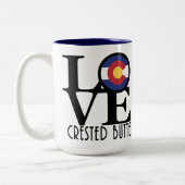 LOVE Crested Butte Colorado 15oz Tweekleurige Koffiemok (Links)