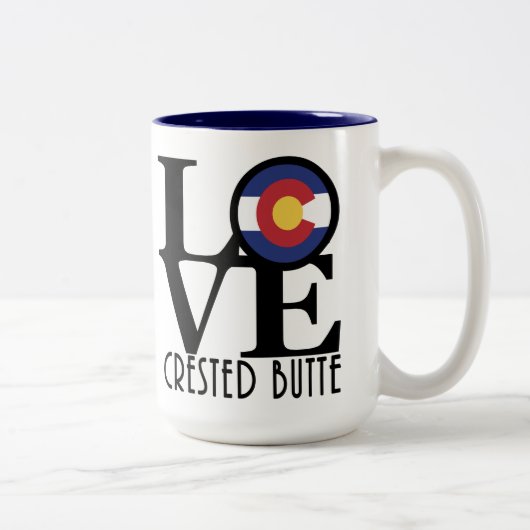 LOVE Crested Butte Colorado 15oz Tweekleurige Koffiemok (Rechts)