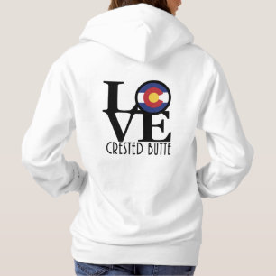 LOVE Crested Butte Colorado (achterafdruk) Hoodie