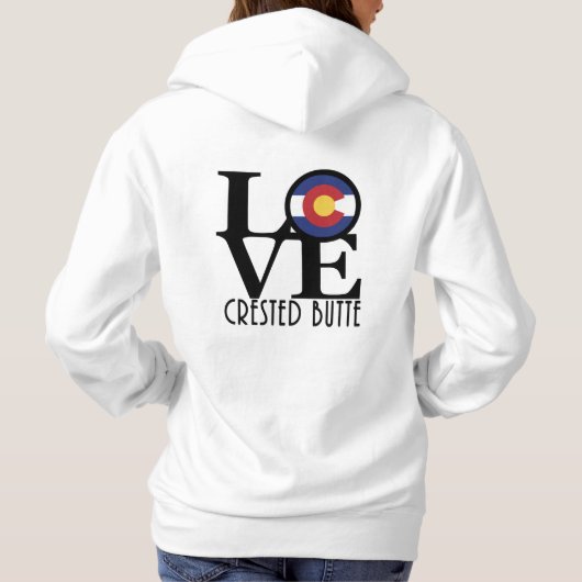 LOVE Crested Butte Colorado (achterafdruk) Hoodie (Achterkant)