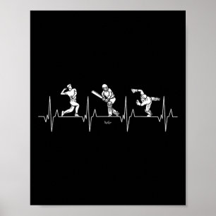 Love Cricket - Bowling Hartslag Grappige Cricket Poster