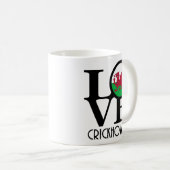 LOVE Crickhowell Wales 11oz Koffiemok (Voorkant rechts)