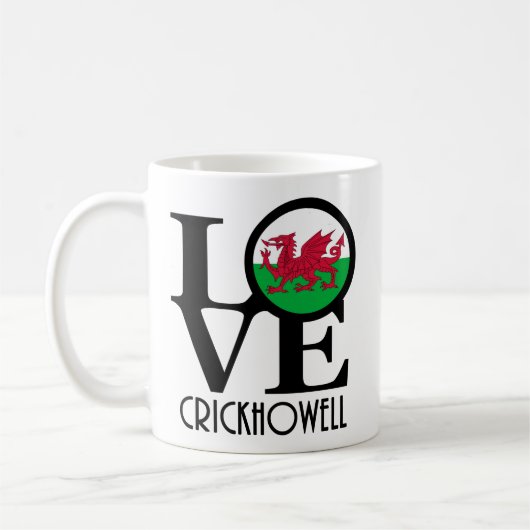 LOVE Crickhowell Wales 11oz Koffiemok (Links)