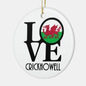 LOVE Crickhowell Wales Keramisch Ornament (Links)