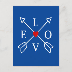 Love Crossed Arrows Briefkaart