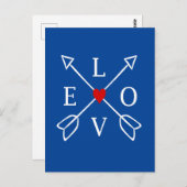 Love Crossed Arrows Briefkaart (Voorkant / Achterkant)