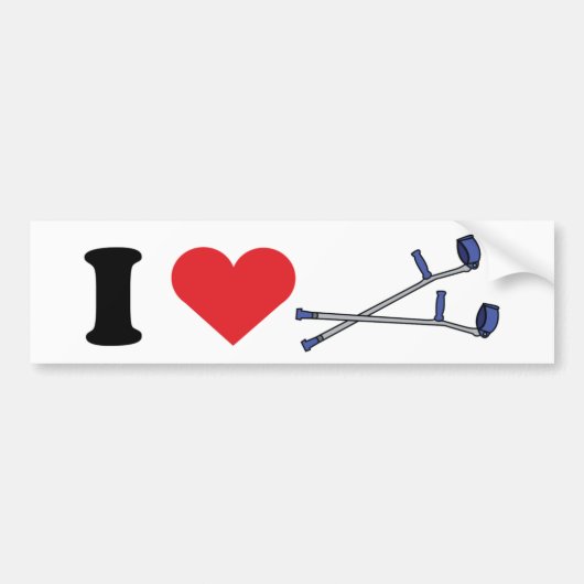 Love Crutches Bumpersticker (Voorkant)